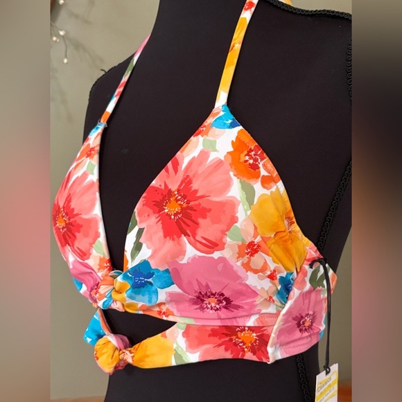 Shade & Shore Colorful Bikini Top with Floral Design size 34B NWT. - Picture 2 of 9